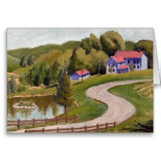 Chandler Hill View Landscape Oil Painting Greeting Card
