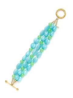 Light Blue & Lime Quartz Bracelet by KEP