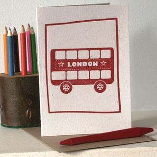 london bus blank letter press card by scamp