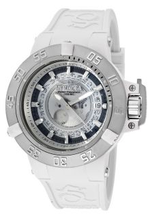 Invicta 10107  Watches,Mens Subaqua Noma III Silver Textured Dial White Polyurethane, Casual Invicta Quartz Watches