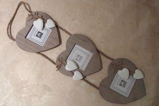 triple heart photo frame by in season now