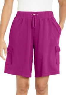 Women's Plus Size Knit cargo shorts with drawstring/elastic waist