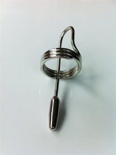 Penis Plug Sm 475 w/ Curved Tip Male Metal Steel Fetish Bondage Bdsm Chrome (3.5 Inches) Health & Personal Care