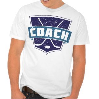 Ice Hockey Coach T Shirt, with Name & Number