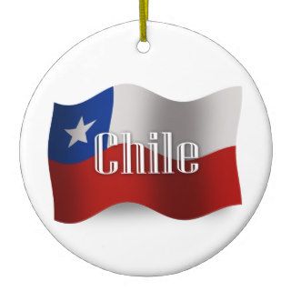 Chile Waving Flag Ornaments