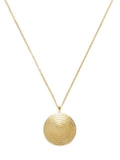 Lombok Gold Divided Medallion Pendant Necklace by Anna Beck Jewelry