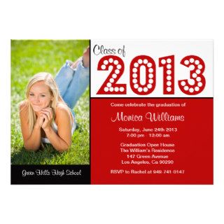 Class of 2013 Red Graduation Party Invitations