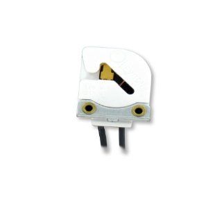 Leviton 487 Medium Base, Bi Pin, Fluorescent Lampholder, White   Light Sockets  
