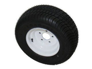 205/65 10 LRD 8 PR Kenda Loadstar Bias Trailer Tire on 10" 5 Lug White Steel Trailer Wheel Automotive