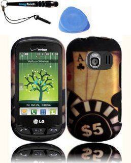 IMAGITOUCH(TM) 3 Item Combo LG Extravert VN271 Rubberized Hard Case Phone Cover Protector Faceplate with Graphics Design   Ace Poker (Stylus pen, Pry Tool, Phone Cover) Cell Phones & Accessories