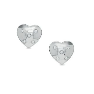 Childs Diamond Accent Heart Stud Earrings in Sterling Silver   Zales