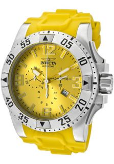 Invicta 1409  Watches,Mens Excursion/Reserve Chronograph Yellow Dial Yellow Polyurethane, Chronograph Invicta Quartz Watches