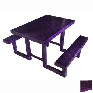 Ofab Purple Cast Aluminum Rectangle Picnic Table