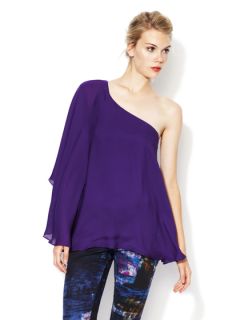 Howell Silk Draped One Shoulder Blouse by Jay Godfrey