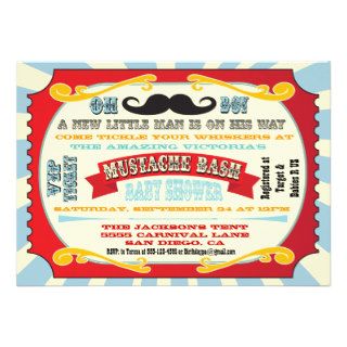 Mustache Bash Baby Shower Invitation