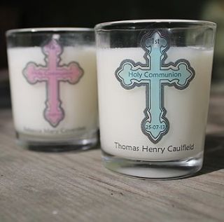 holy communion personalised candle favours by hearth & heritage scented candles
