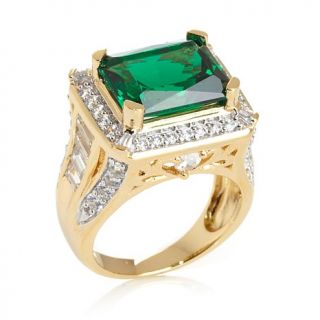 Victoria Wieck 7.23ct Absolute™ and Radiant Simulated Emerald Frame Ring