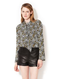 Paisley Neck Tie Blouse by 10 Crosby