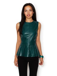 Barry Faux Leather Peplum Top by Walter