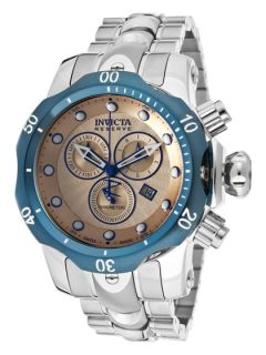 Invicta Reserve Rose Gold & Blue Chronograph Watch by Invicta