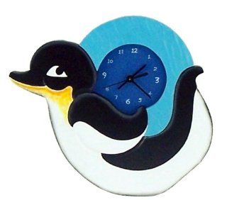 Penguin Wall Clock Handpainted   Limited Edition Toys & Games