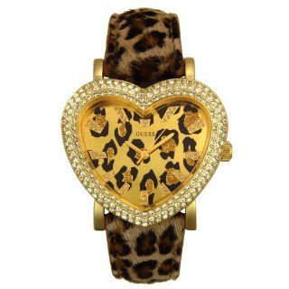 GUESS? Women's U10010L1 Crystal Accented Animal Print Watch Watches
