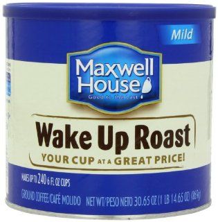 Maxwell House Ground Coffee Canister, Wake Up Roast, 30.65 Ounce  Coffee Substitutes  Grocery & Gourmet Food
