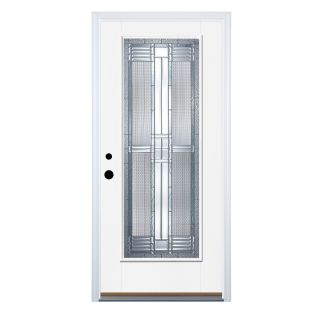 Therma Tru Benchmark Doors Full Lite Decorative Outswing Fiberglass Entry Door (Common 80 in x 36 in; Actual 80 in x 37.5 in)