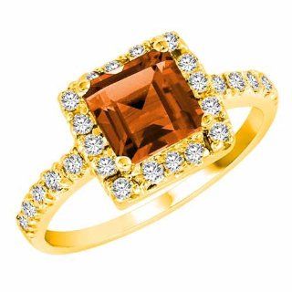 Ryan Jonathan 14K Rose Gold Square Fire Opal and Diamond Ring   Size 6 Engagement Rings Jewelry