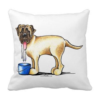 Mastiff Water Maker Throw Pillows