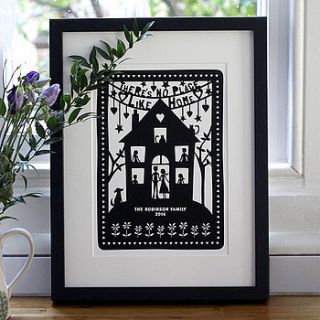 family house papercut or print to personalise by mimi & mae