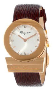 Salvatore Ferragamo Women's F56SBQ5023 S497 Gancino Rose Gold IP Champagne Sunray Dial Diamond Watch Watches