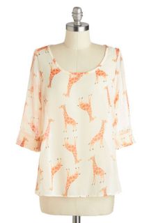 Daily Lunch Date Top in Giraffe  Mod Retro Vintage Short Sleeve Shirts
