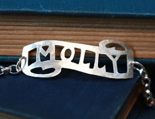 personalised tattoo style silver id bracelet by jemima lumley jewellery