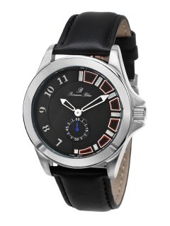 Unisex SoHo Stainless Steel & Black Leather Watch by Porsamo Bleu