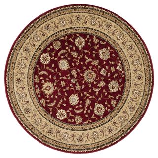 Primeval Red Oriental Rug (7'7 Round) Alexander Home Round/Oval/Square