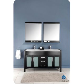 Fresca Classico Infinito 60 Modern Double Sink Bathroom Vanity Set