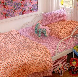 girl's pink butterfly single duvet cover by lulu and nat