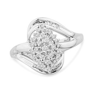 CT. T.W. Diamond Cluster Bypass Ring in Sterling Silver   Zales