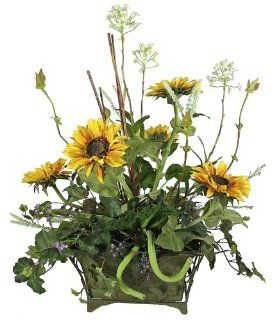 Floral Fruit in Metal Pot Faux Flower Arrangement   Artificial Mixed Flower Arrangements