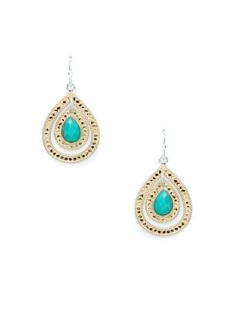 Gili Small Double Drop Green Stone Earrings by Anna Beck Jewelry