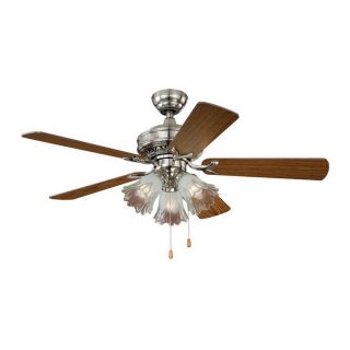 Cascadia Lighting Orchard 44 in Satin Nickel Indoor Downrod Mount Ceiling Fan with Light Kit