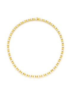 Gold Pyramid & CZ Necklace by Noir Jewelry