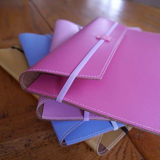personalised leather portfolio in ten colours by begolden