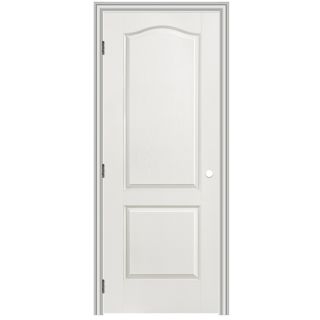 ReliaBilt 2 Panel Arch Top Hollow Core Textured Molded Composite Left Hand Interior Single Prehung Door (Common 80 in x 34 in; Actual 81.75 in x 35.75 in)
