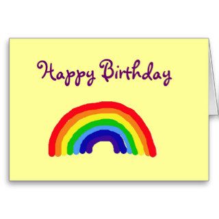 DC  Happy Birthday rainbow card