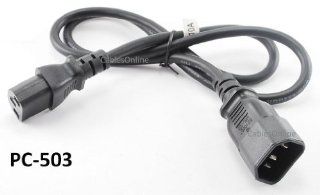 CablesOnline 3ft Universal AC Power Distribution Unit Extension C13/C14 Cable (PC 503) Electronics