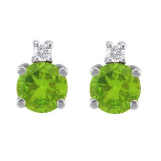 Birthstone and Diamond Accent Stud Earrings in 10K White or Yellow