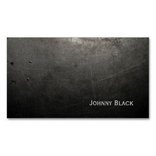 D.J. Metal Industrial Scratched Iron Black Business Card Templates