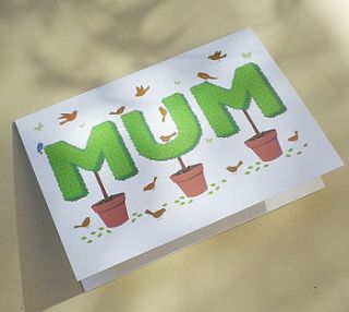 topiary mum gift card by glyn west design